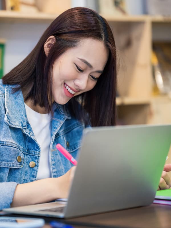 Student studying